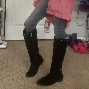 Tall black studded Sam Edelman Knee Boots